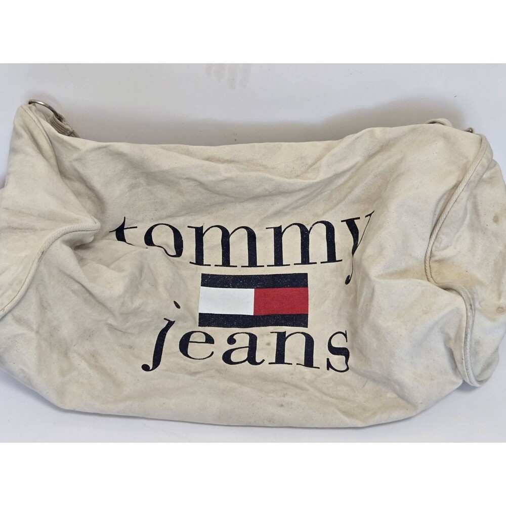 Vintage Tommy Hilfiger Duffel Bag 90s Large Spellout Tommy Jeans Y2K